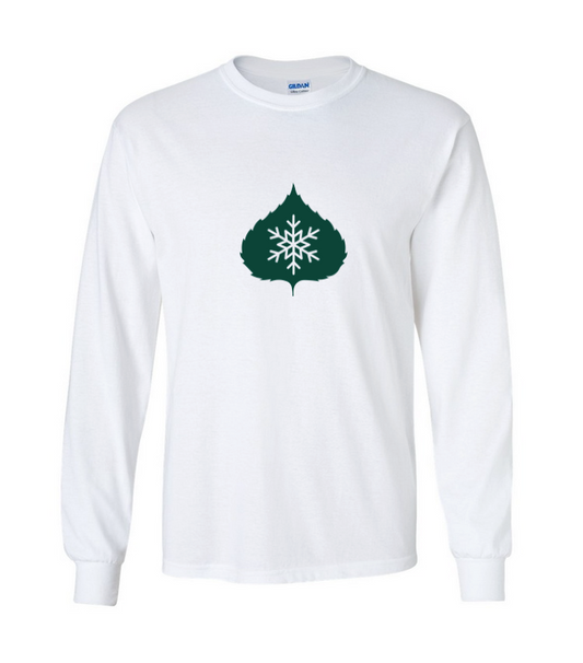 Long Sleeve Cotton Shirt Green Logo Front and Back-Adult and Youth Sizes